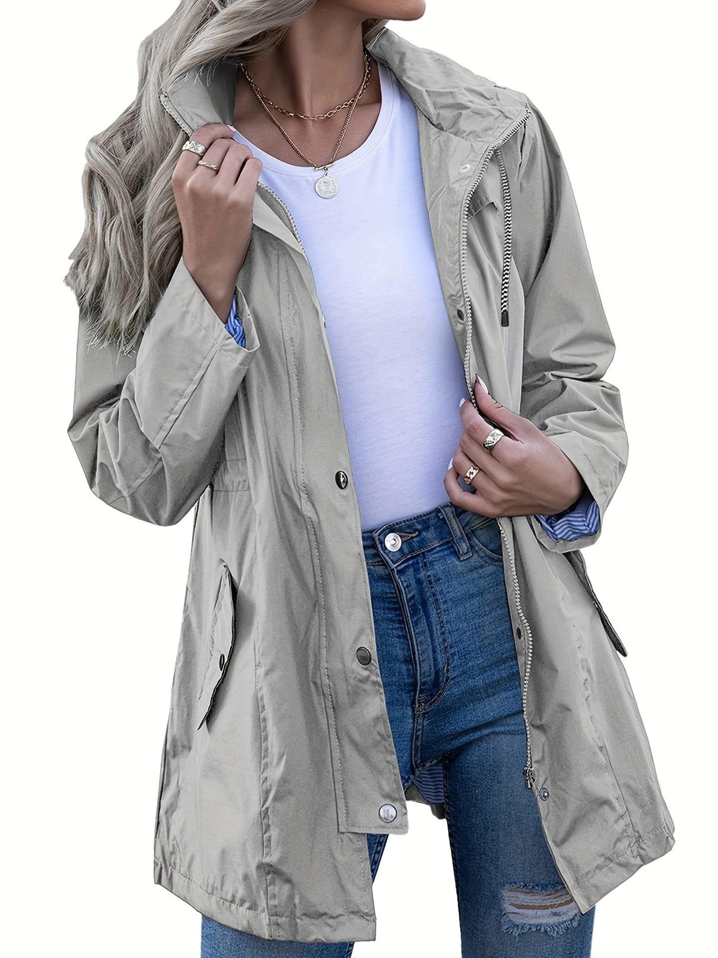 12049604-ab9a-4da6-9462-df64c99fcde7.jpg Women's Waterproof Jacket Slim Fit Windbreaker Windproof Jacket - Image 3
