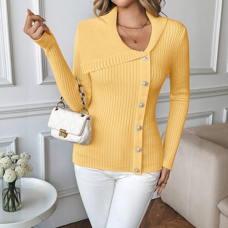 3622980c-4aee-4700-ae35-45bd2e0eb90d.jpg Asymmetric V-neck Slim Fit Sweater Women