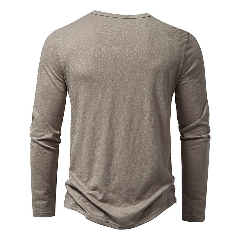 3f5e057a-858f-4fee-ae8c-60c89e4401c2.jpg Men's Long-sleeved T-shirt Fashion Casual Solid Color Pullover Button Top Autumn And Spring Clothing - Image 9