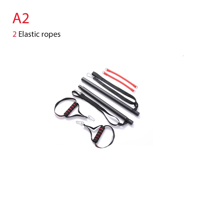 4095045452395.jpg Body Workout Trainer Bar with Resistance Bands Rubber Buckles - Image 2