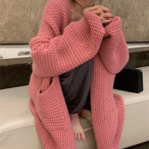 Hepburn Style Solid Color Knitted Cardigan Soft Glutinous
