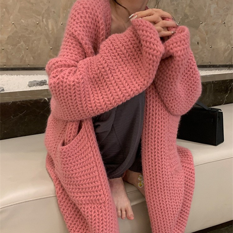 54d5cba6-5bc8-4304-a954-9fcf8e75d329.jpg Hepburn Style Solid Color Knitted Cardigan Soft Glutinous
