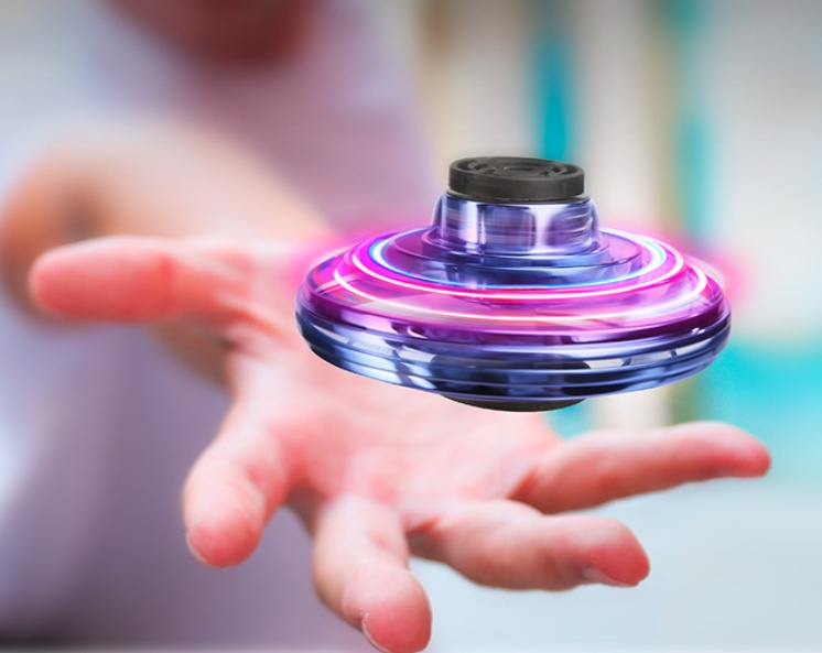 575545704271.jpg Mini Fingertip Gyro Interactive Decompression Toy Drone LED UFO Type Flying Helicopter Spinner Toy Kids - Image 2