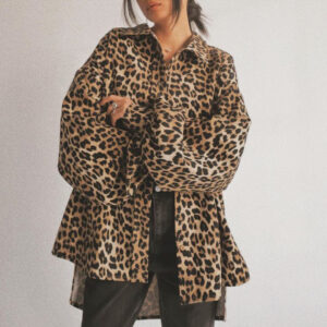 American Retro Baggy Coat Women's Leopard Print