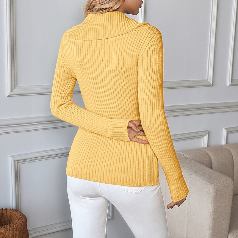 736b6a2f-3a7d-46b8-9462-1c8493e60ff4.jpg Asymmetric V-neck Slim Fit Sweater Women - Image 5