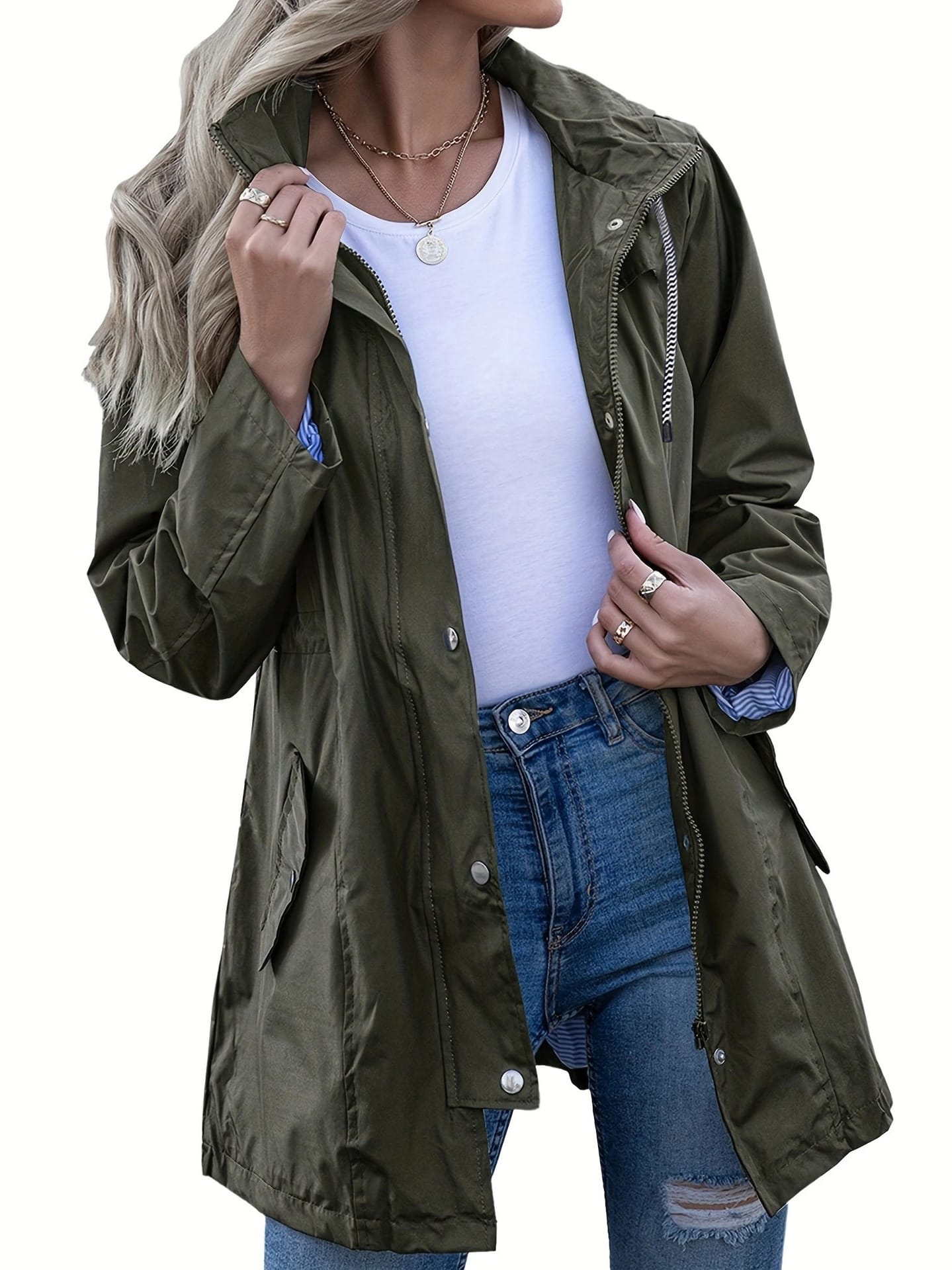 8bf717c1-3472-4e2e-827f-a0a24a4e37fa.jpg Women's Waterproof Jacket Slim Fit Windbreaker Windproof Jacket - Image 2