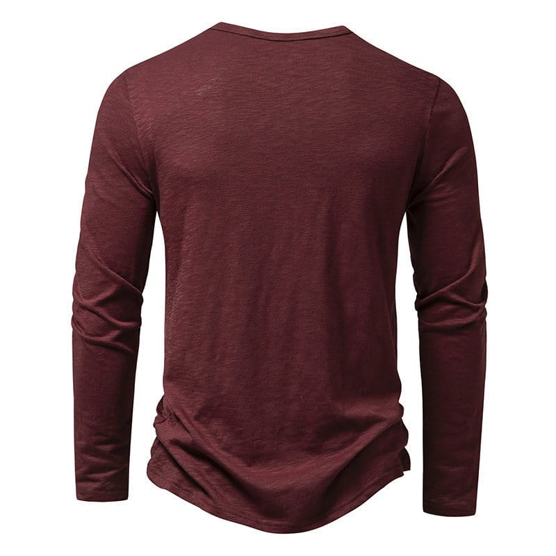 8c3d5228-6004-4523-84d9-4b3d8f9ce773.jpg Men's Long-sleeved T-shirt Fashion Casual Solid Color Pullover Button Top Autumn And Spring Clothing - Image 8