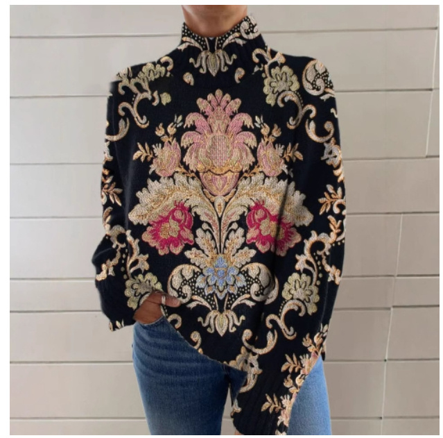 913e1a7e-0a05-448c-8da7-4c4e656a8323.jpg 3D Color Matching Pattern Printed Turtleneck Long Sleeve Sweater - Image 2