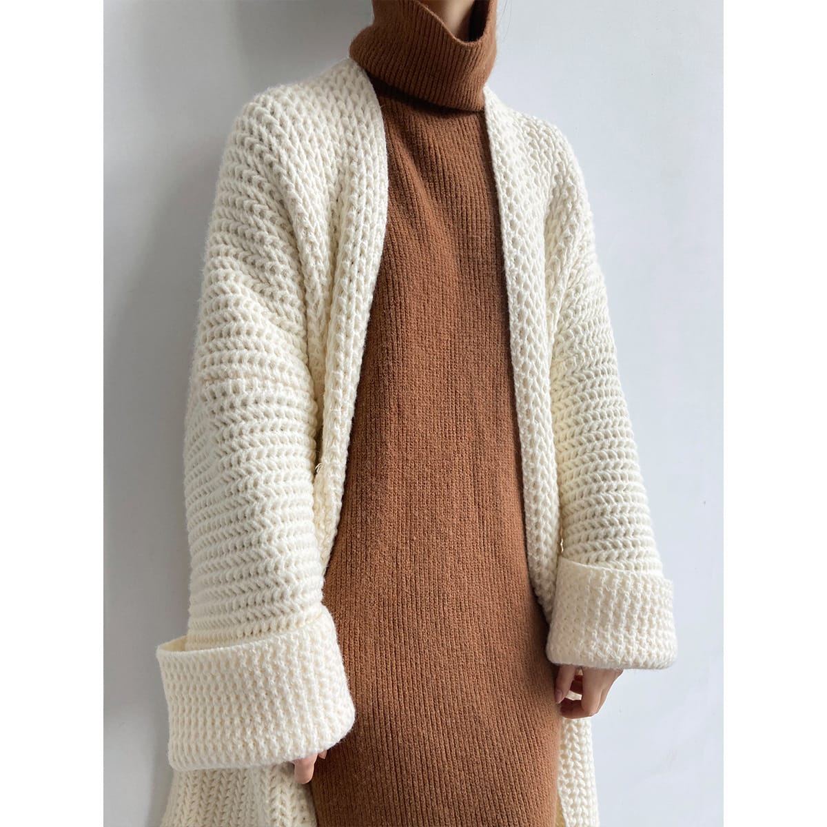 a4458965-6bb2-4b61-9588-b7c8fd039d18.jpg Hepburn Style Solid Color Knitted Cardigan Soft Glutinous - Image 7