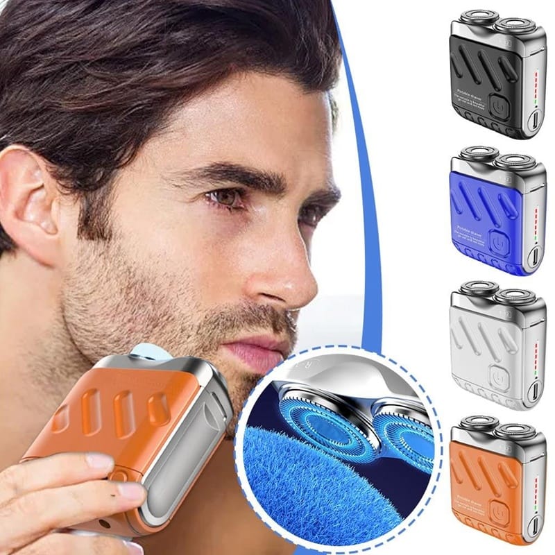 c4ae9048-676b-44b5-8b89-f012e624d83c.jpg Portable Rotary Dual Ring Electric Shaver Men Travel Mini Shaver Double Floating Magnetic Blade Head Rechargeable Pocket Razors
