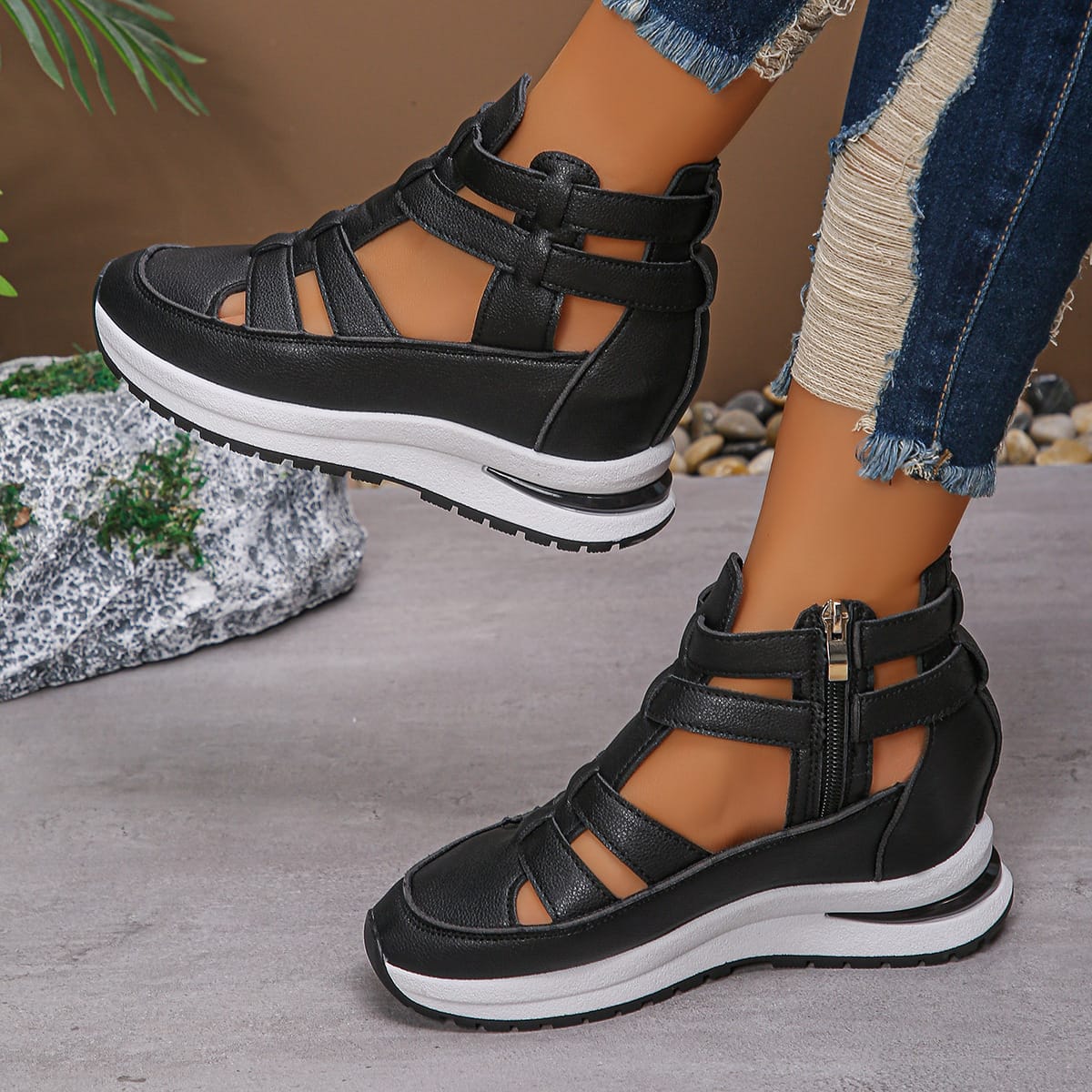 e8361913-8745-4498-a63f-fc60680afd8b.jpg Women's Close-toed Hollow-out Sandals Summer Fashion Platform Shoes - Image 2