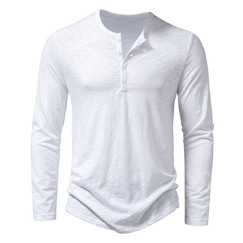 f24cd849-a8b1-48c6-ba1a-77b4f0c8e632.jpg Men's Long-sleeved T-shirt Fashion Casual Solid Color Pullover Button Top Autumn And Spring Clothing - Image 3