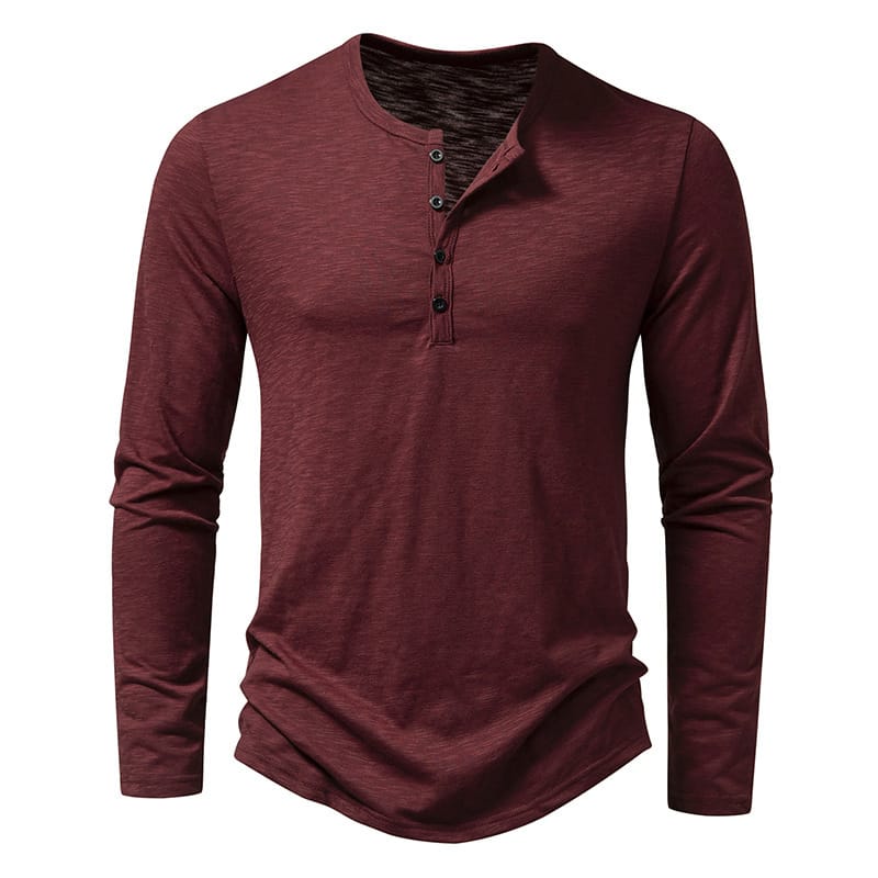 f3a2a649-012e-44bd-9a92-543709f240df.jpg Men's Long-sleeved T-shirt Fashion Casual Solid Color Pullover Button Top Autumn And Spring Clothing - Image 5